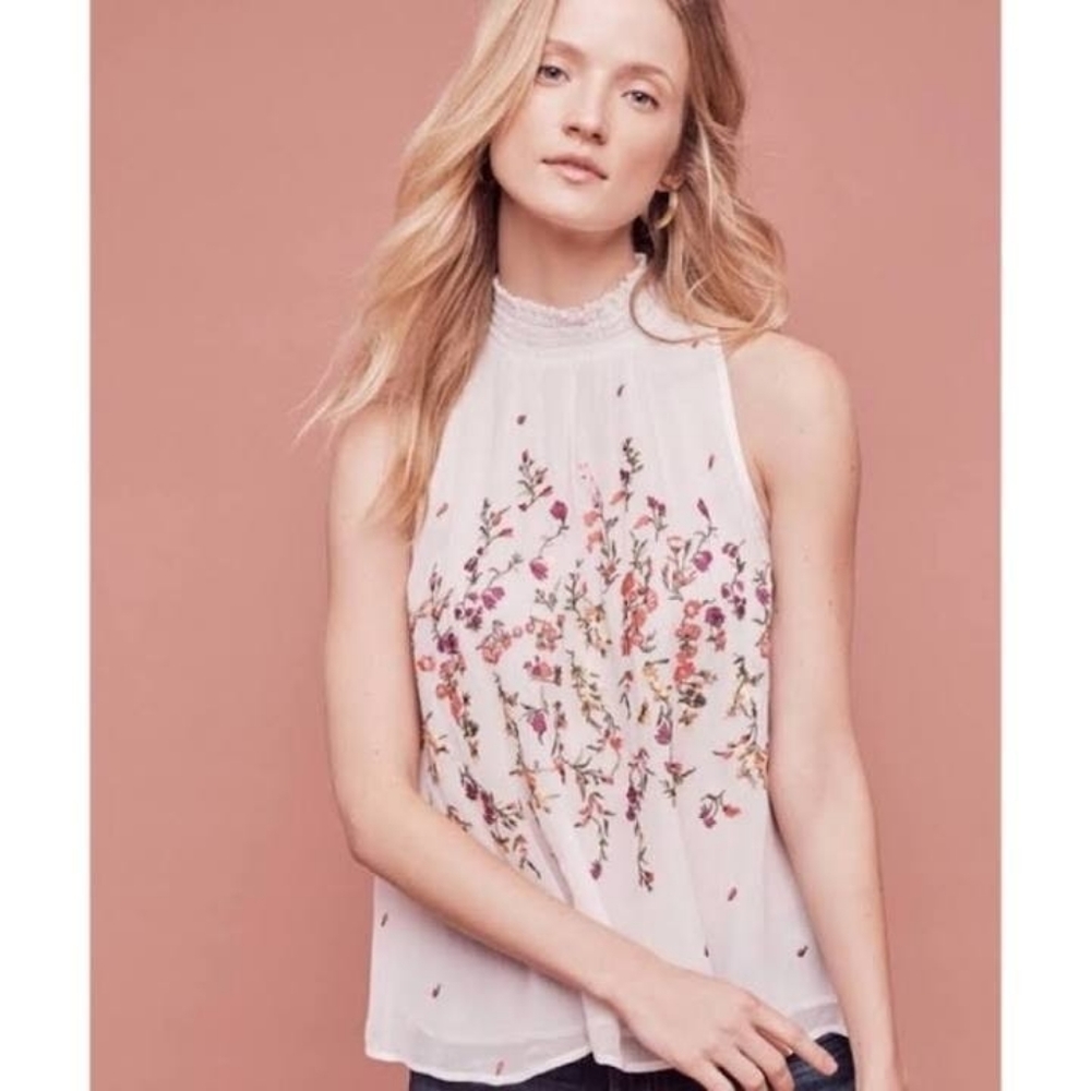 Anthro Floreat 'Sorta' Floral Embroidered Blouse